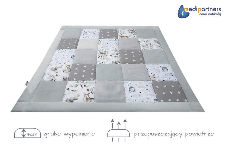 Medi Partners, Sarny, Liście, mata do zabaw, kocyk, 120-120 cm