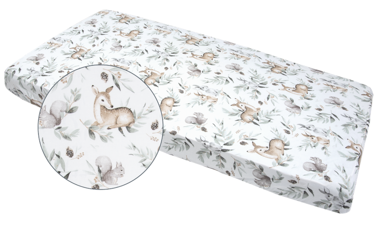 Medi Partners, Sarny, Liście, prześcieradło z gumką, 60-120 cm