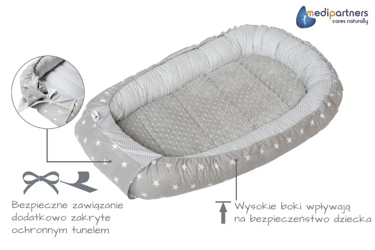 Medi Partners, Stars, gniazdo niemowlęce, kokon solo, szary