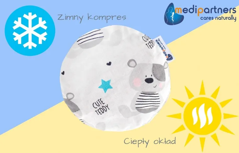 Medi Partners, Teddy, mały termofor z pestkami wiśni, błękit