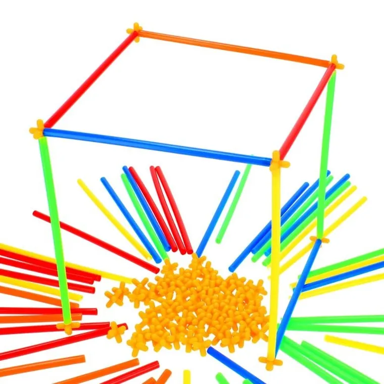 Mega Creative, klocki konstrukcyjne, słomki, 108 elementów