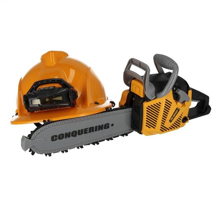 Mega Creative, piła łańcuchowa z kaskiem