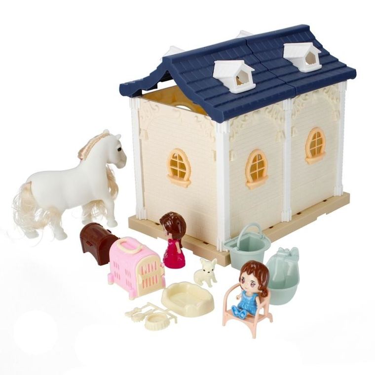 Mega Creative, Stajnia, domek do składania, 61 elementów