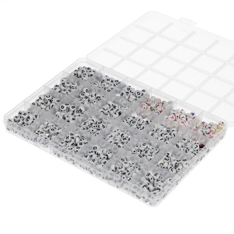 Mega Creative, zestaw koralików do robienia biżuterii, literki