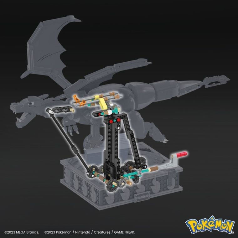 MEGA Pokemon, Mechaniczny Charizard z ruchem, klocki, 1664 elementy