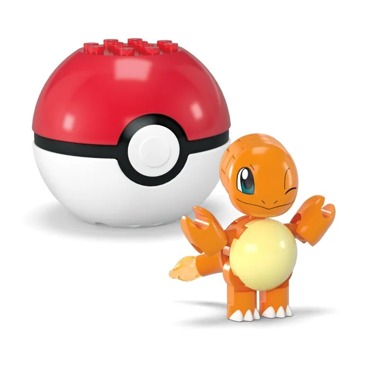 MEGA Pokemon, Pokeball Charmander i Eevee, 2 figurki, klocki, 40 elementów