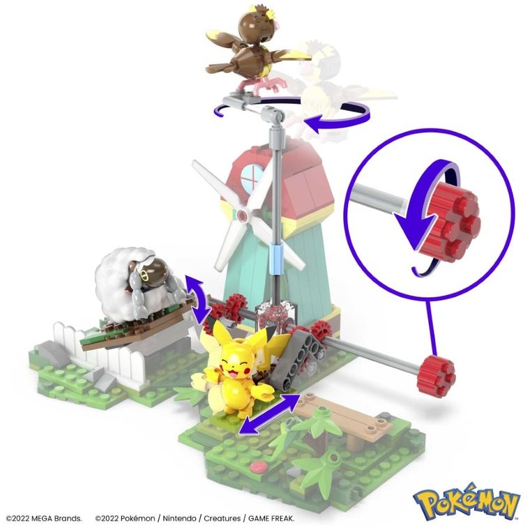 MEGA Pokemon, Wiejski wiatrak, zestaw klocków, 240 elementów