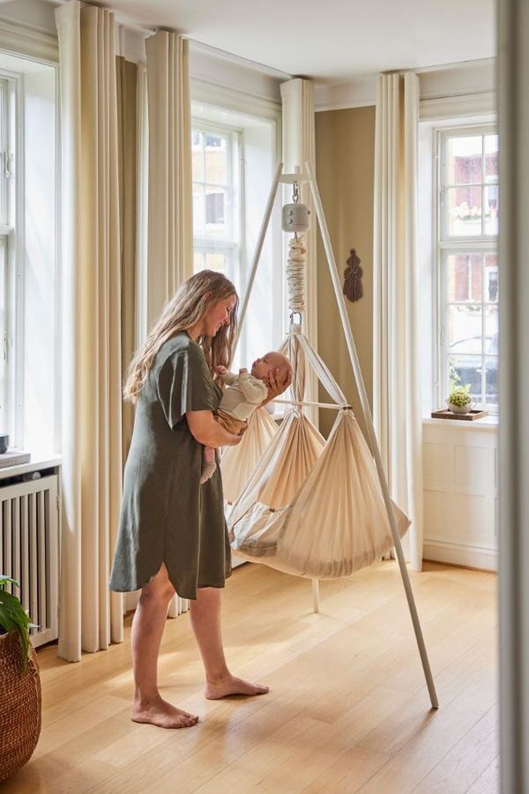 Membantu, Basic, hamak-huśtawka dla bliźniąt, podwójna, beżowa