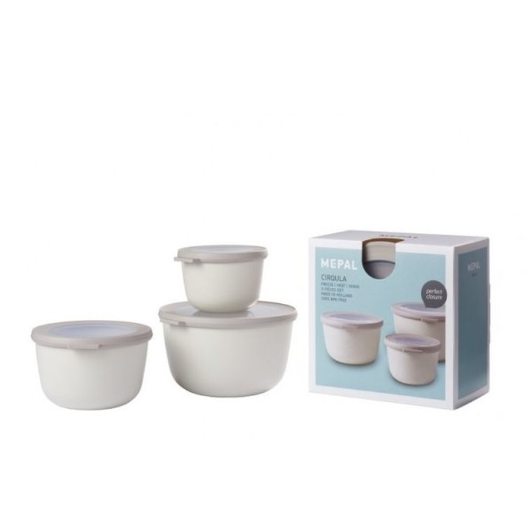 Mepal, Cirqula, zestaw 3 misek, okrągła, Nordic White, 500+1000+2000 ml