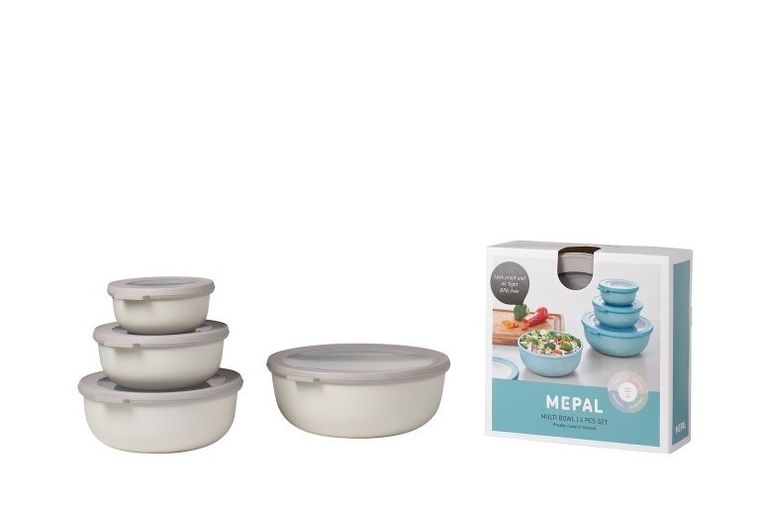 Mepal, Cirqula, zestaw 4 misek, okrągła, Nordic White, 350+750+1250 ml