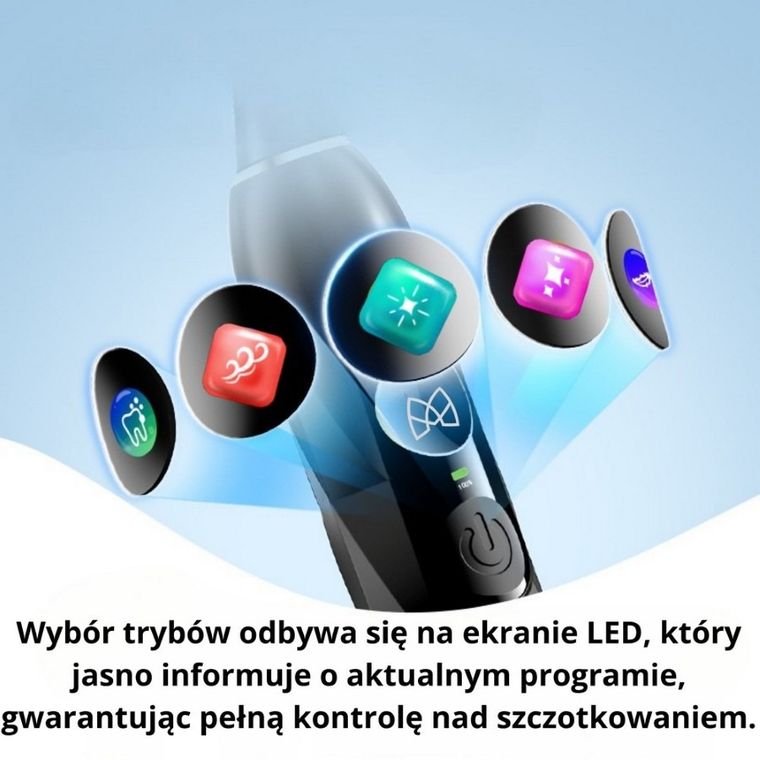 Meriden, Smart+, szczoteczka soniczna z wyświetlaczem LED, 5 trybów mycia, czarna