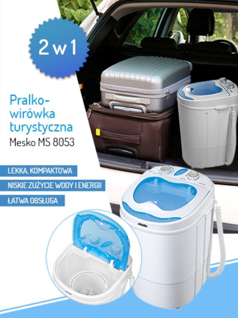 Mesko, pralko-wirówka turystyczna MS 8053, 150W