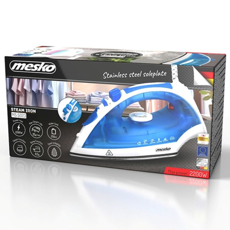 Mesko, żelazko, stalowa stopa, 2200W, MS 5023