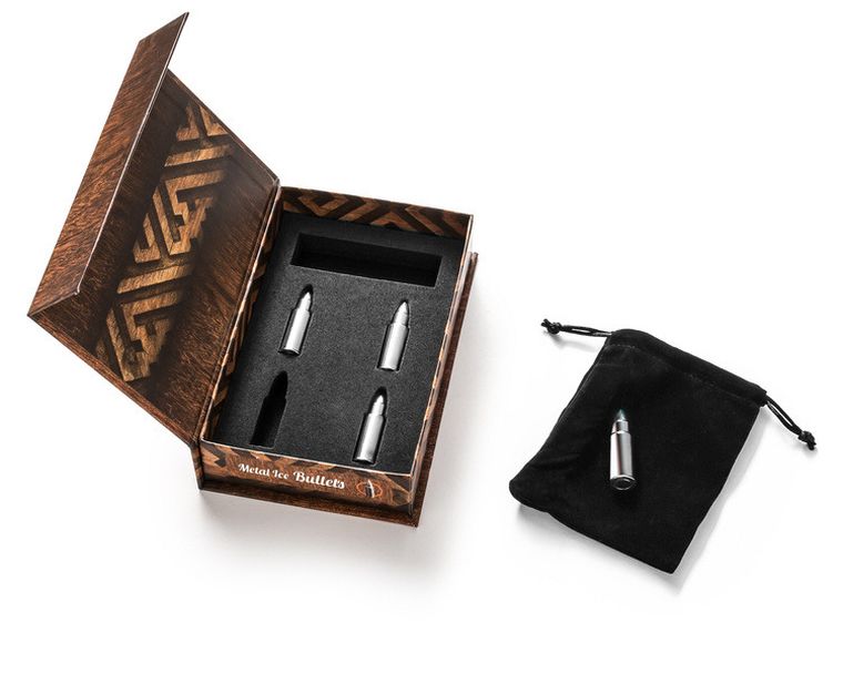 Metalowe kostki do drinków, pociski
