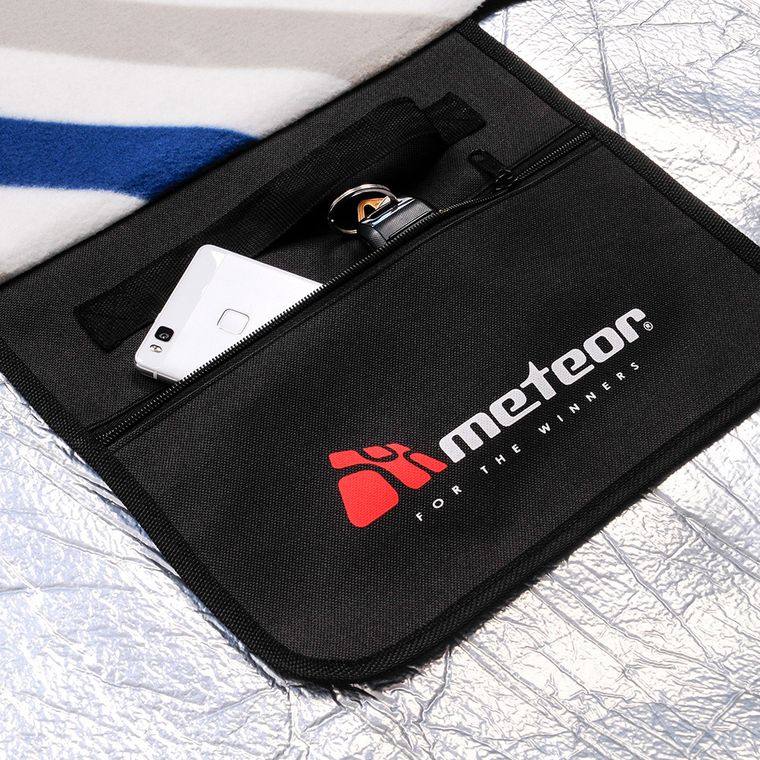 Meteor, koc piknikowy, 200-200 cm, pasy, multikolor