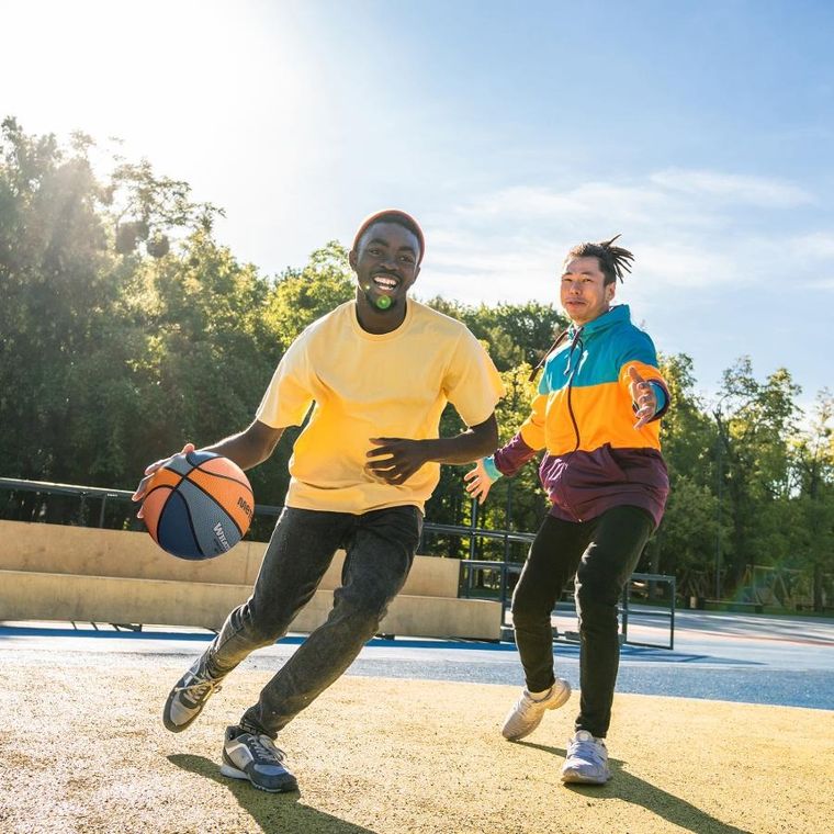 Meteor, What's up, piłka koszykowa, morski-pomarańczowy, rozmiar 6