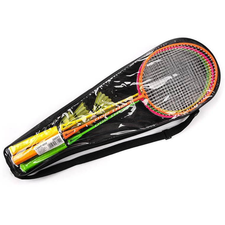 Meteor, zestaw do badmintona, stalowy, zielono-pomarańczowo-żółto-różowy