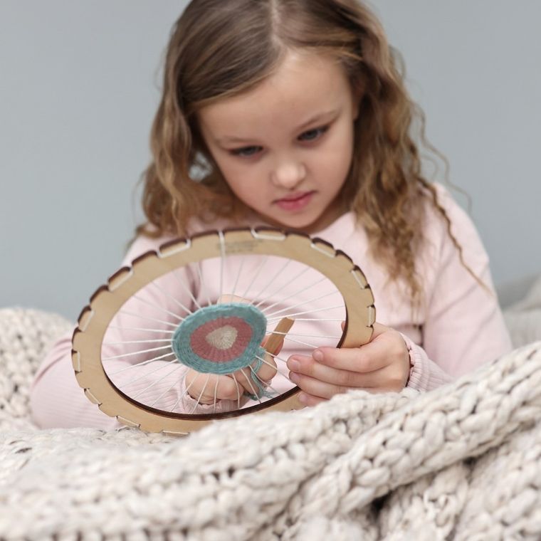 Micki, krosno okrągłe, ramka do tkania, zestaw kreatywny, 21 cm