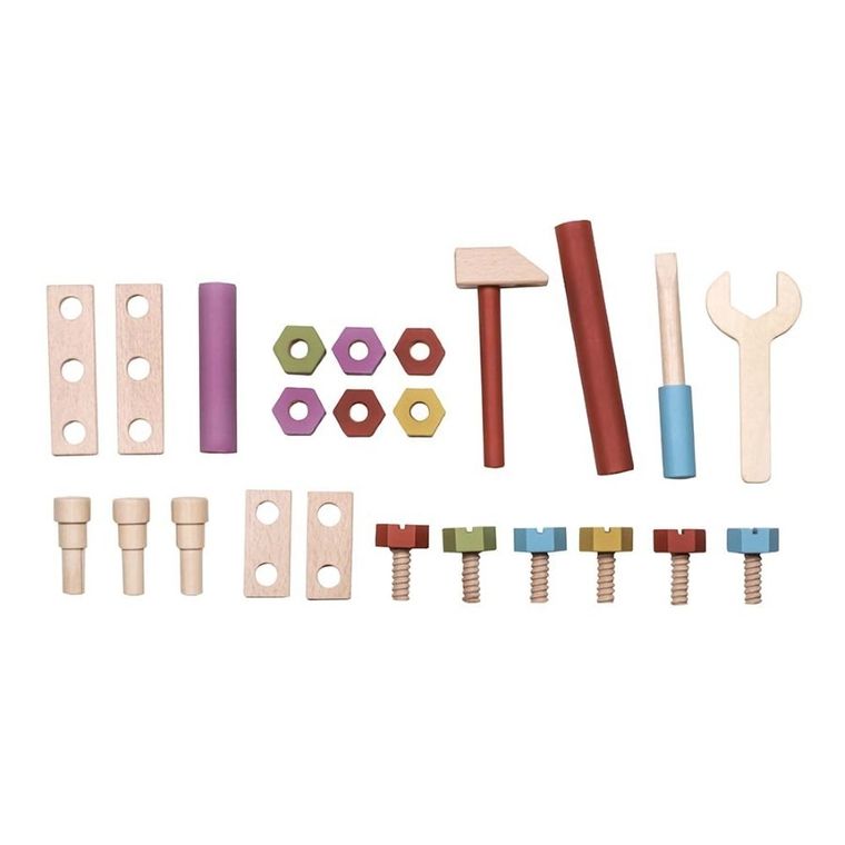 Micki, narzędzia drewniane w skrzynce, 25 elementów