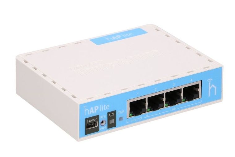 MikroTik, hAP lite, router WiFi, RB941-2nD, 2,4GHz, 4xRJ45 100Mb/s