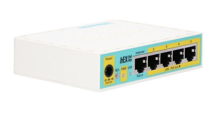 MikroTik, hExPoE lite, router, RB750UPr2, 5xRJ45 100Mb/s, 1xUSB