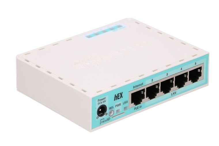 MikroTik, hExRB750Gr3, router, 5xRJ45 1000Mb/s, 1xUSB