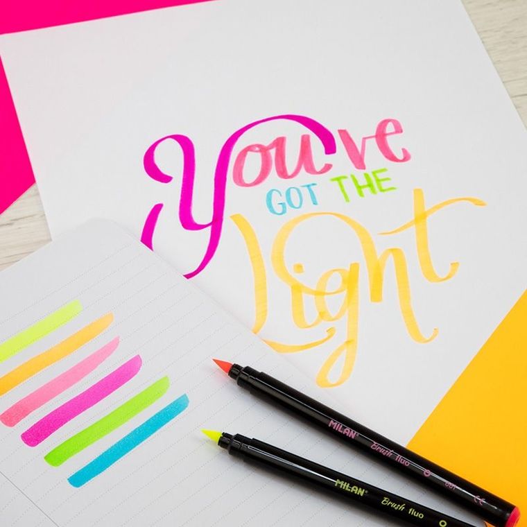 Milan, Brush Fluo, flamastry pędzelkowe, 6 kolorów