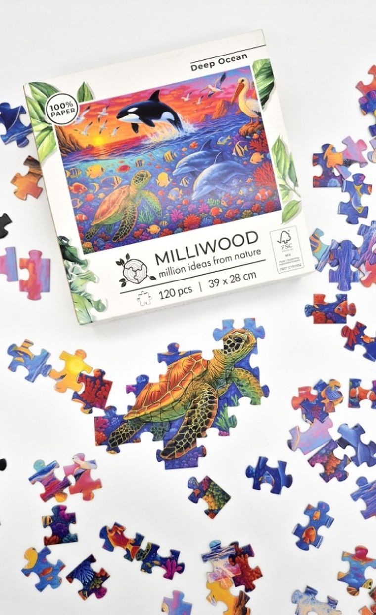 Milliwood, Głębia Oceanu, puzzle drewniane, 120 elementów