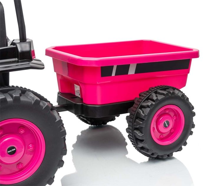 Milly Mally, Farmer, traktor na akumulator z przyczepą, różowy