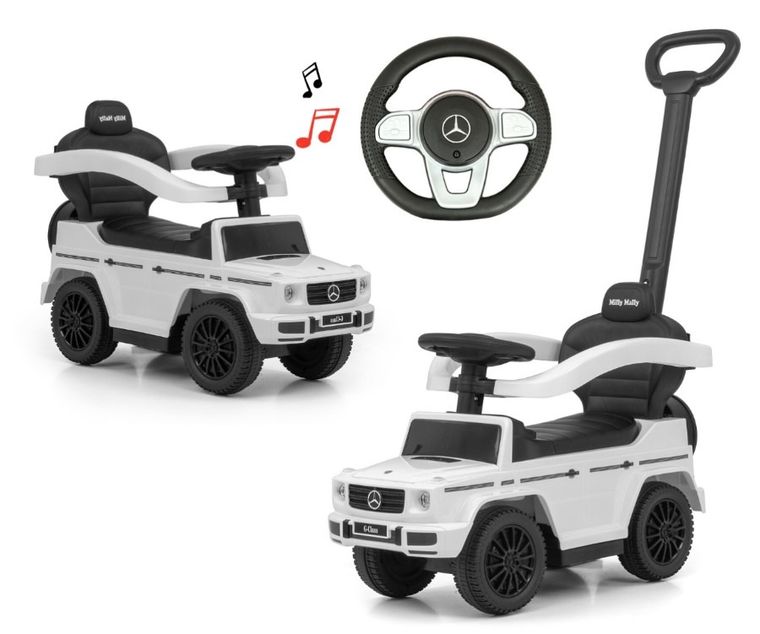 Milly Mally, Mercedes-Benz, G350d, jeździk z rączką, White