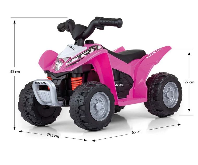 Milly Mally, Quad, Honda ATV, pojazd na akumulator, pink