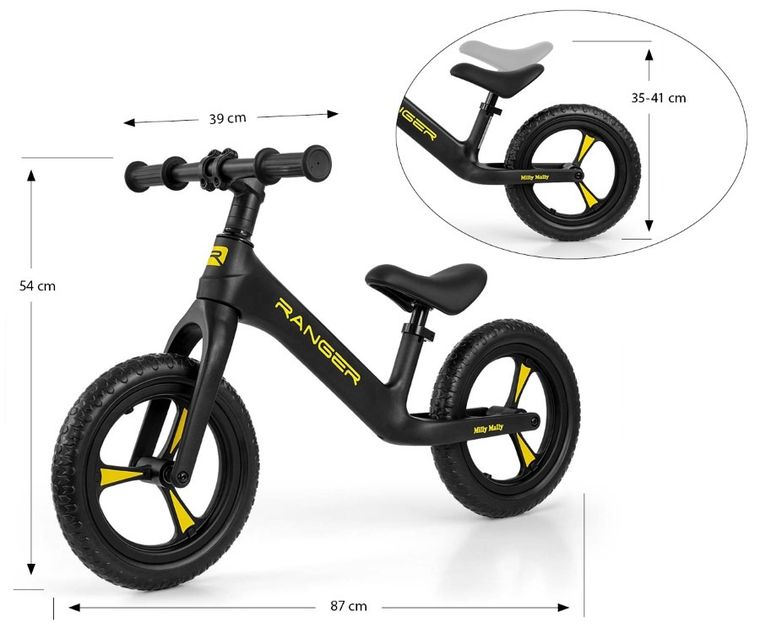 Milly Mally, Ranger, rowerek biegowy, Black