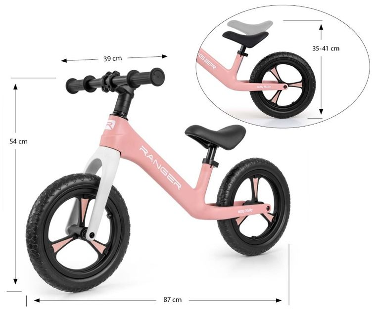 Milly Mally, Ranger, rowerek biegowy, Pink