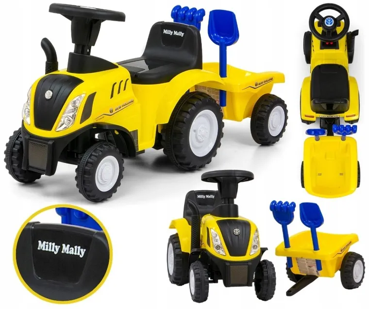 Milly Mally, Traktor New Holland T7, jeździk, pojazd, żółty