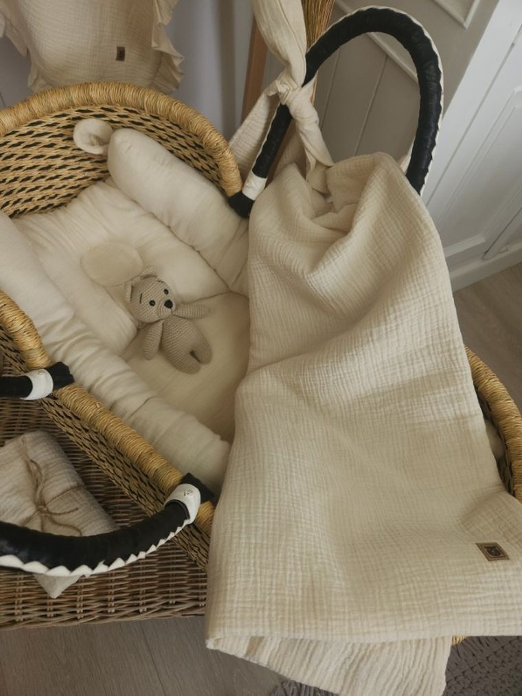 MimiNu, Duo, zestaw do gondoli, kosza Mojżesza, muślin, ciepły beż