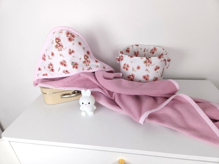MimiNu, Kaczuszki, okrycie kąpielowe termofrotte, pudrowy róż