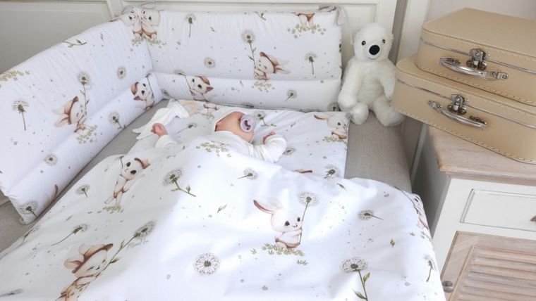 MimiNu, Kotki, 5-częściowy komplet pościeli, 135-100 cm