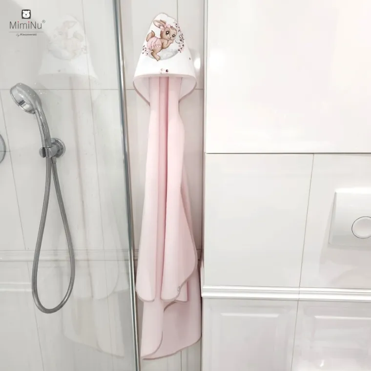 MimiNu, Lili, okrycie kąpielowe, pudrowy róż, 100-100 cm