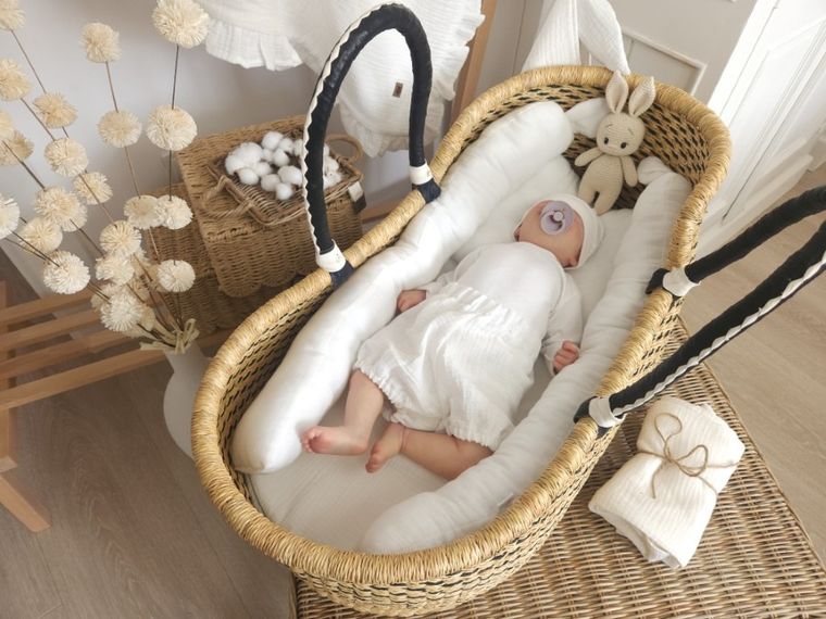 MimiNu, materacyk oddychający do gondoli, muślin, śmietanka