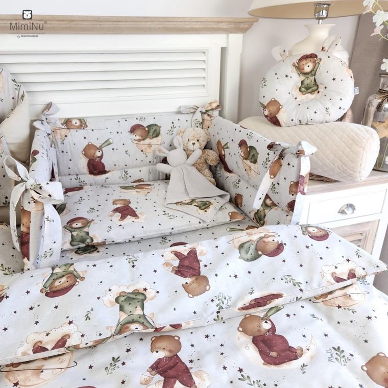 MimiNu, Miś na Księżycu, 2-częściowy komplet pościeli, 120-90 cm