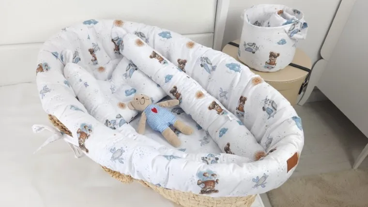 MimiNu, Misie, poduszka ergonomiczna, błękit