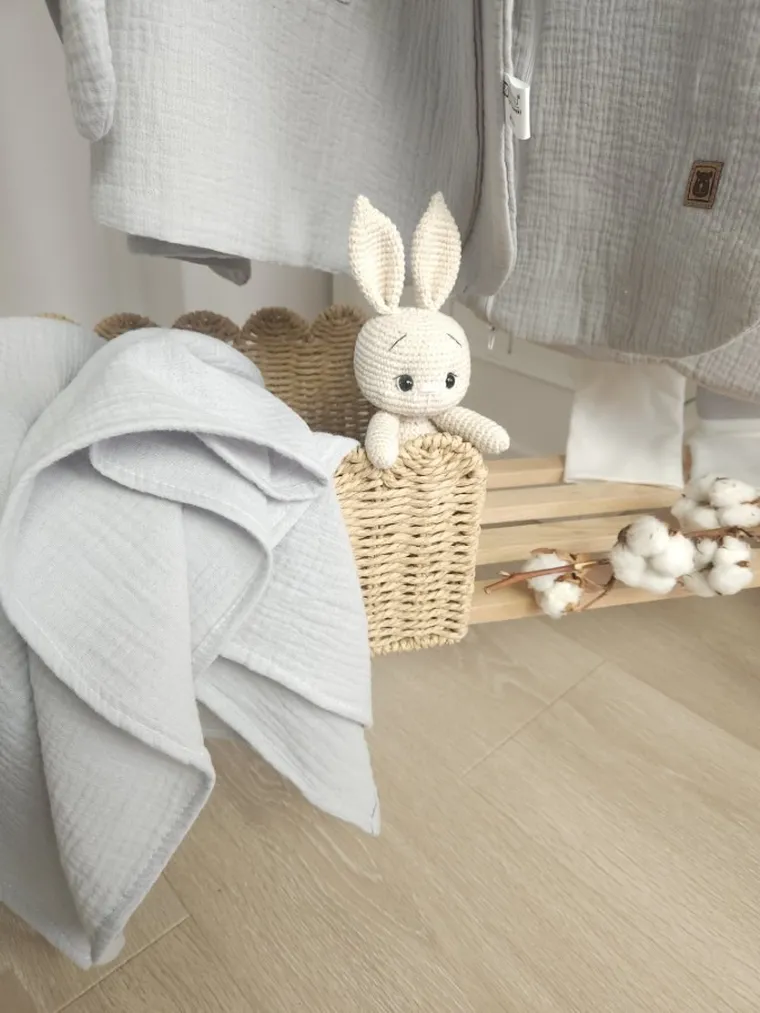 MimiNu, pieluszka muślinowa, szary, 30-30 cm, 2 szt.