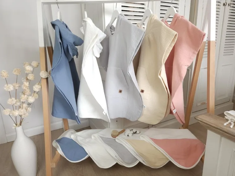 MimiNu, ponczo plażowe, szybkoschnące, rozmiar 1-4, muślin, jeans