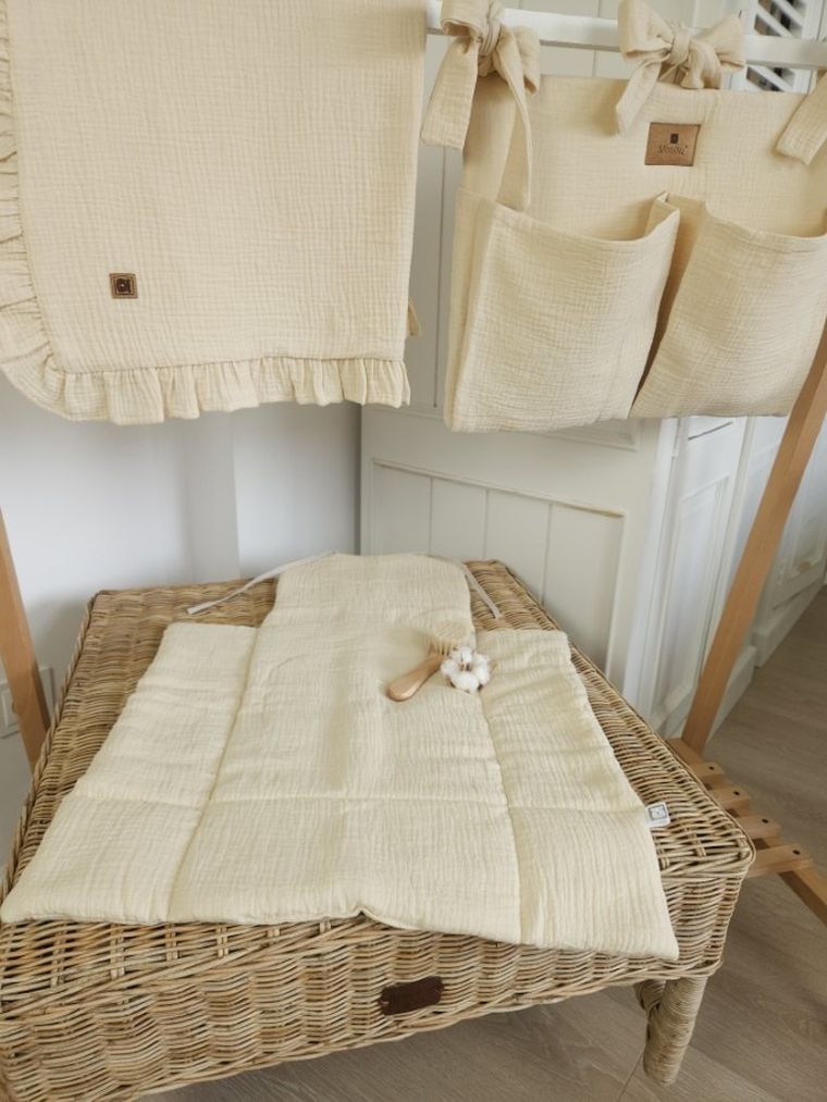 MimiNu, przewijak mobilny, muślin, ciepły beż, 70-50 cm