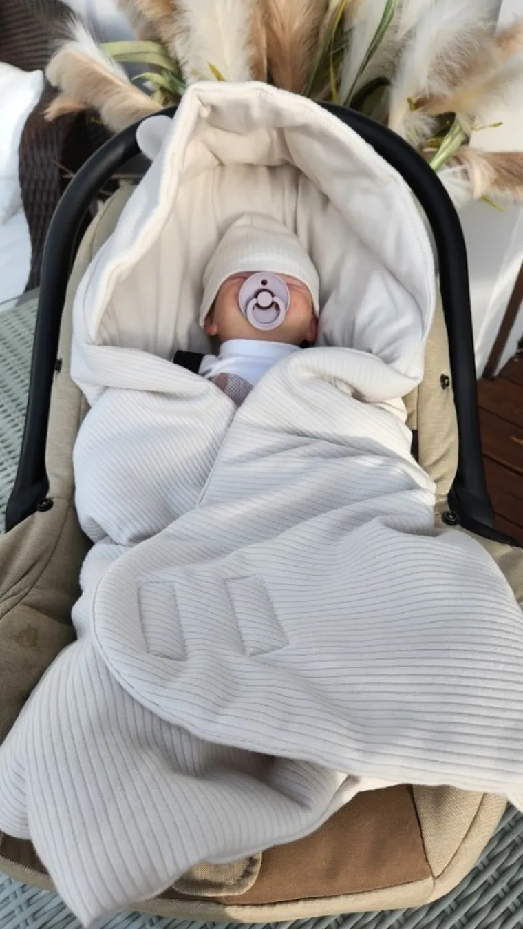 MimiNu, Soft, otulacz, śpiworek do wózka/fotelika samochodowego, beż, TOG 2-2.5, 90-90 cm, 0-3 l