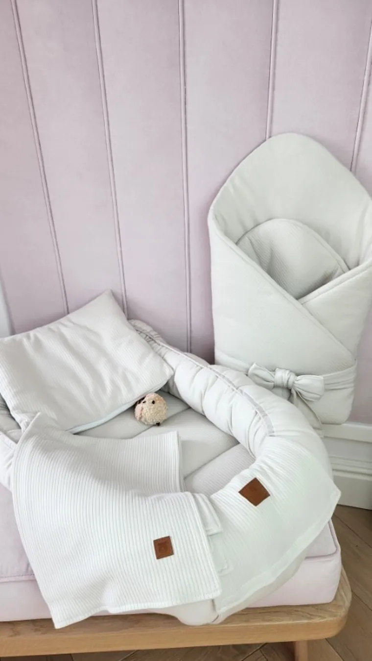 MimiNu, Soft, rożek niemowlęcy, wiązany, beż, 0-3 m