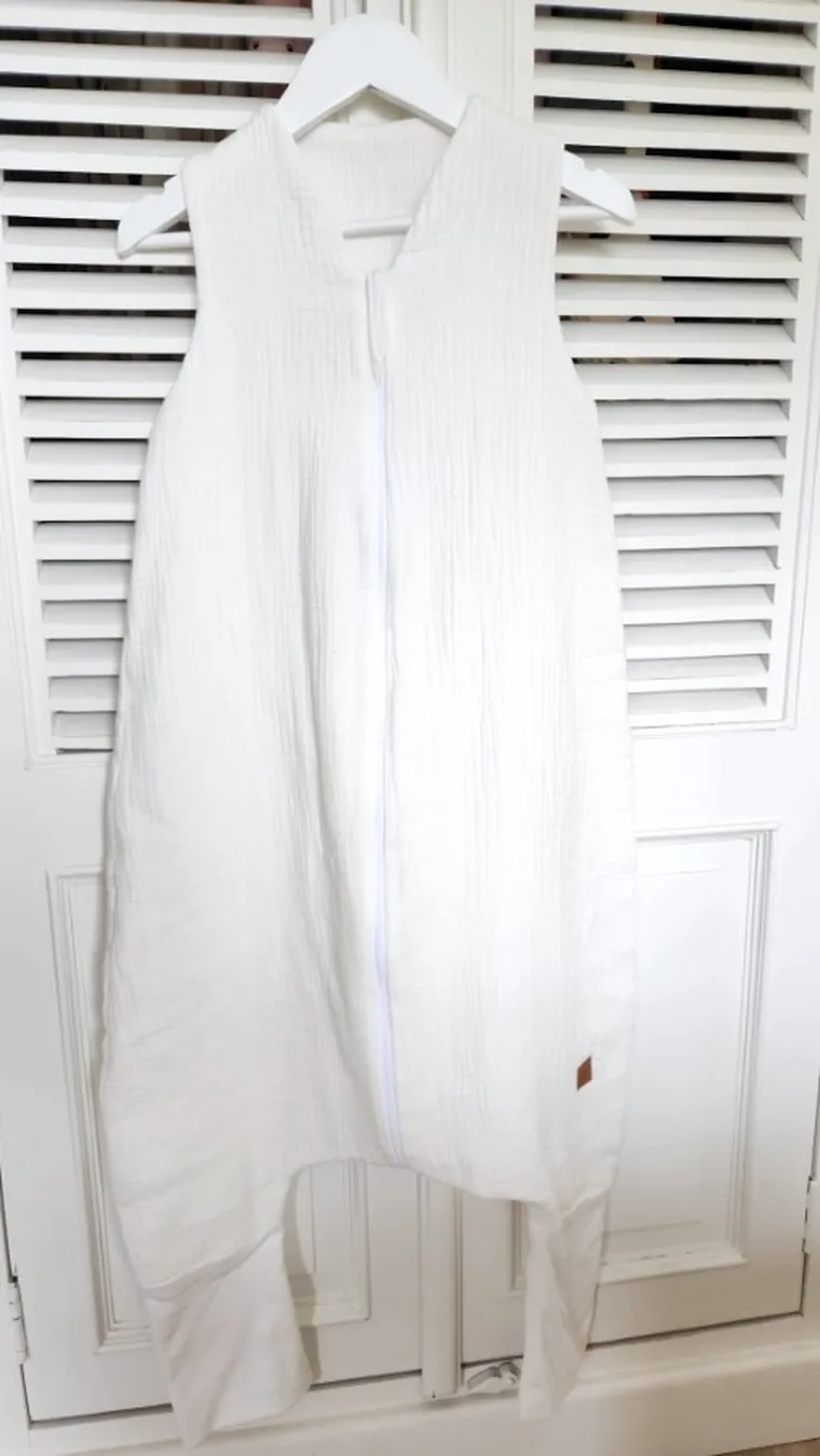 MimiNu, śpiworek z nogawkami, muślin, letni, śmietanka, TOG 0.5, rozmiar M, 2-6 l