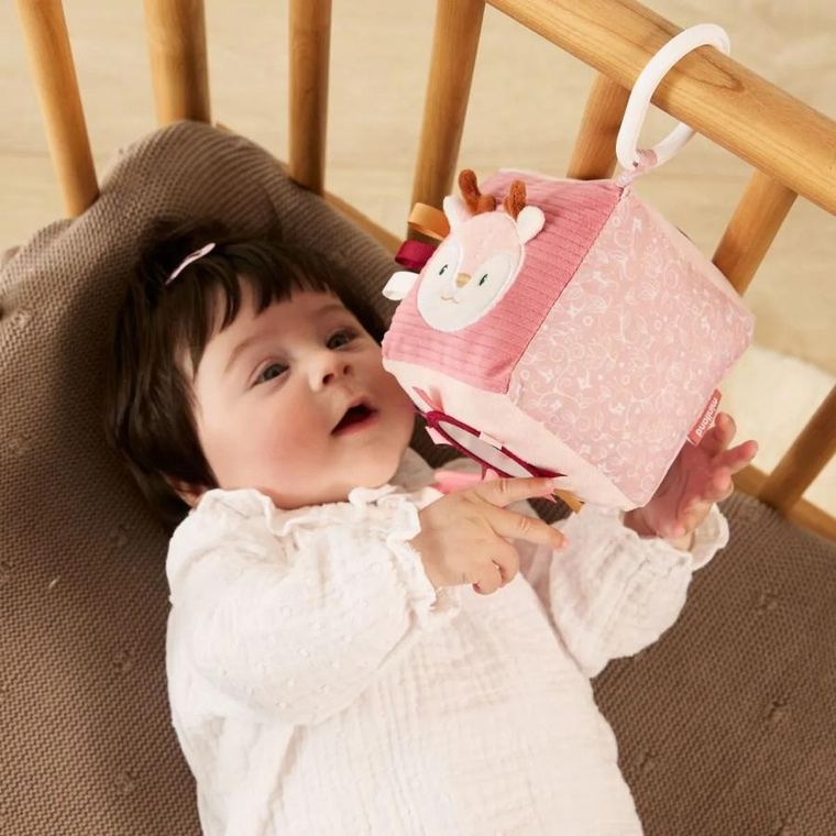 Miniland, Baby Deer, kostka sensoryczna do łóżeczka, jelonek