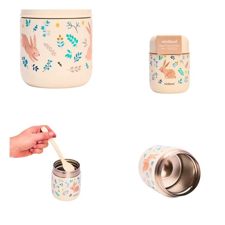 Miniland, Dreamland & CRVSH, termos do posiłków mini, króliczki, 280 ml