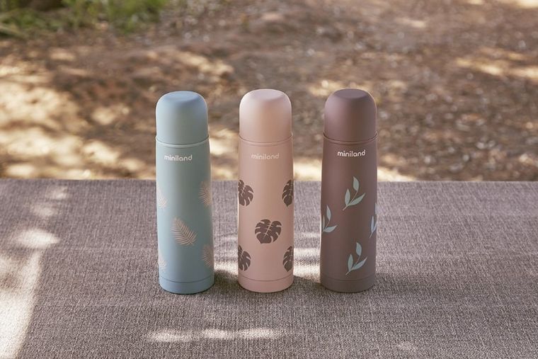 Miniland, Terra, Liście, termos na jedzenie, pudrowy róż, 600 ml